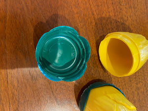 inside of Adorable plastic salt and peper shakers by Jaydon- Cook Street Vintage