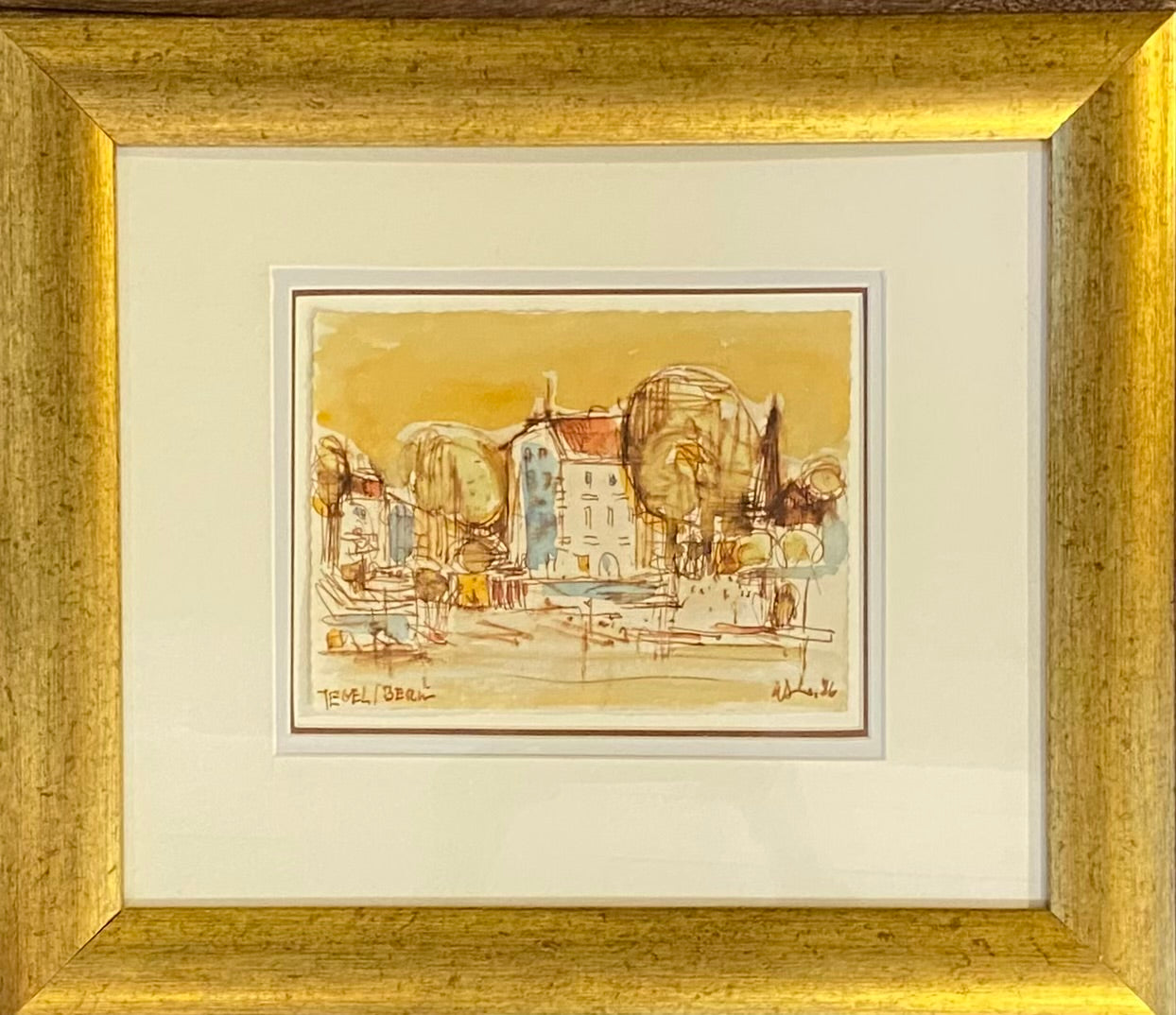 Signed Watercolour, "Old Tegal Berlin", Herbert Siebner