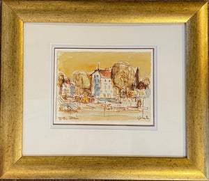 Signed Watercolour, "Old Tegal Berlin", Herbert Siebner