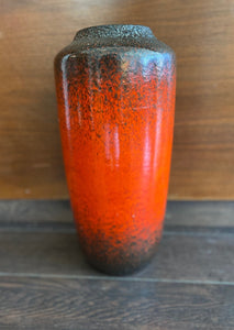 Red lava ceramic floor vase- Cook Street Vintage