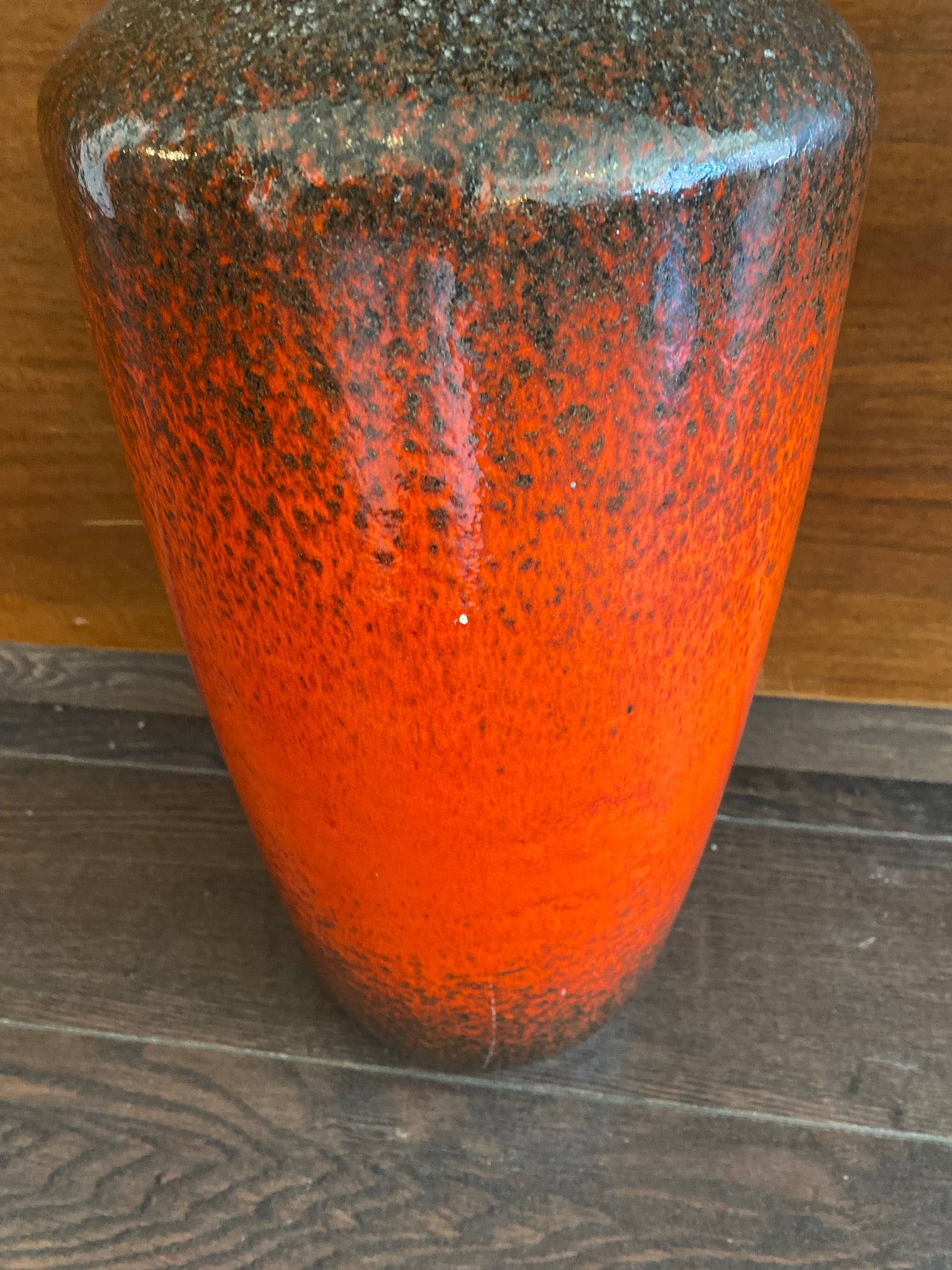 Small mark on red lava ceramic floor lamp- Cook Street Vintage