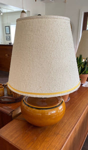 Brown MCM ceramic table lamp- Cook Street Vinitage